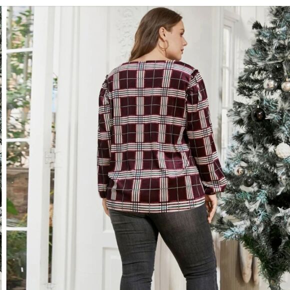 NWT BloomChic plaid shirt 22/3X - Picture 3 of 12